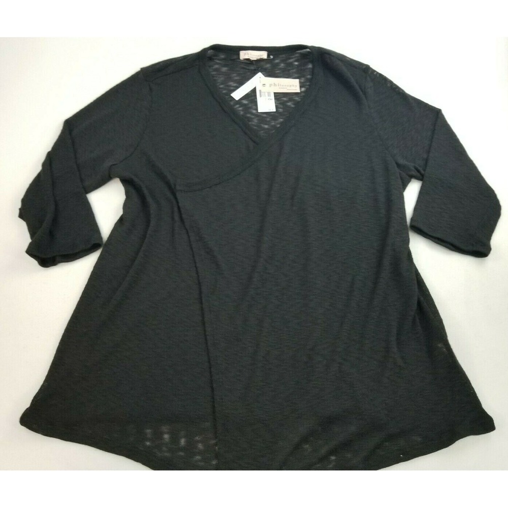 Philosophy Republic Clothing Womens Cardigan Sweater Black 3180013W Plus 2X NEW